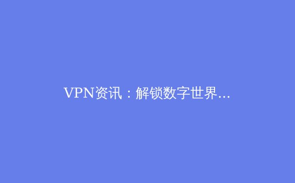 VPN资讯：解锁数字世界的密钥，安全与自由并重的网络生存指南 - 3